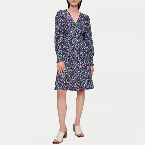 Blue Floral Print Dress - Jigsaw - Modalova