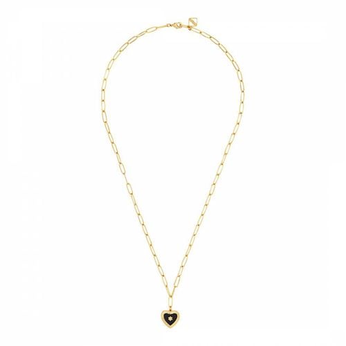 K Gold Black Heart Necklace - MeMe London - Modalova