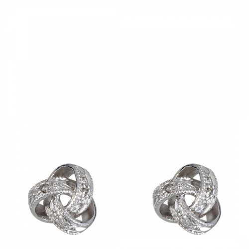 Silver Diamond Knot Stud Earrings - MUSE - Modalova