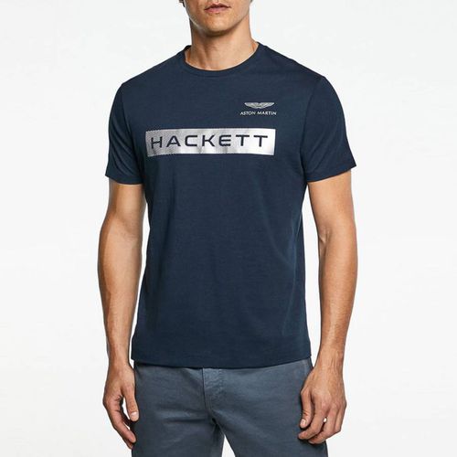 Navy AMR Logo Cotton T-Shirt - Hackett London - Modalova