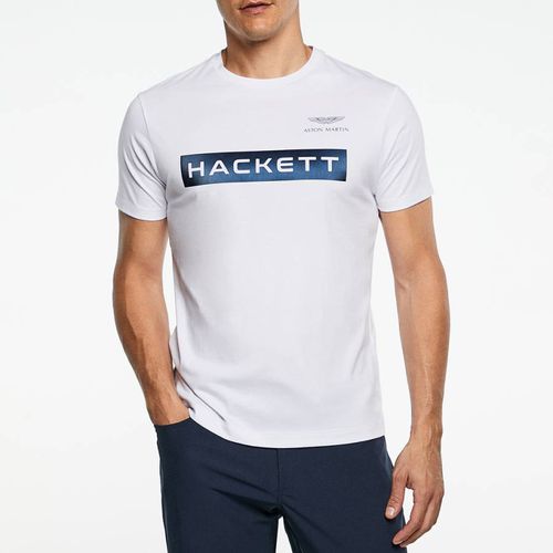 White AMR Logo Cotton T-Shirt - Hackett London - Modalova