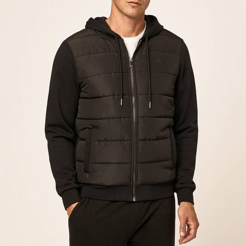 Black Quilted Full Zip Jacket - Hackett London - Modalova