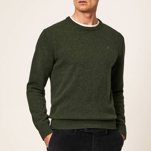 Green Round Neck Lambswool Jumper - Hackett London - Modalova