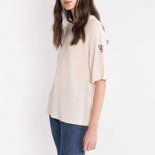 Ecru Drop Shoulder Wool T-Shirt - Sonia Rykiel - Modalova