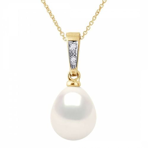 Yellow Gold/Natural White Diamond Pendant Necklace - Atelier Pearls - Modalova