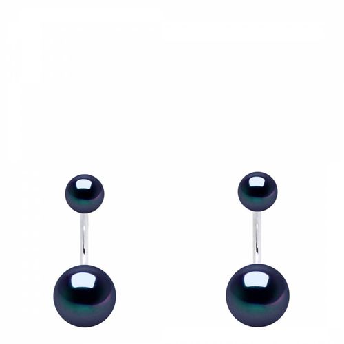 Silver/ Tahiti Real Cultured Freshwater Pearl Duo Earrings - Atelier Pearls - Modalova