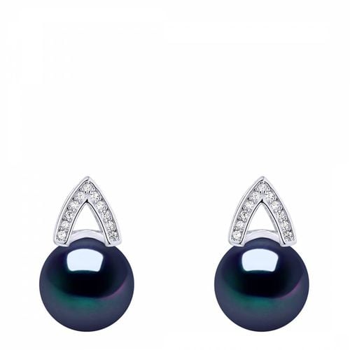 Silver/Black Tahiti Real Cultured Freshwater Pearl Arch Earrings - Atelier Pearls - Modalova