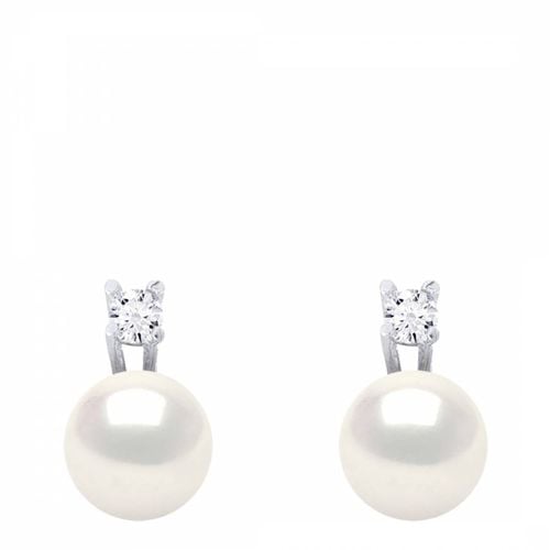 Silver/Natural Real Cultured Freshwater Pearl Earrings - Atelier Pearls - Modalova