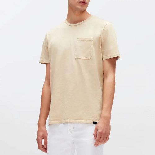 Beige Pocket Detail Cotton T-Shirt - 7 For All Mankind - Modalova