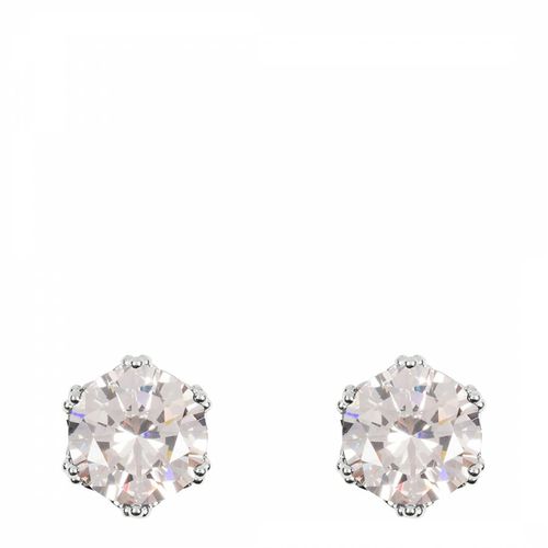 Princess Sterling Clear Cz Stone Set Stud Earrings - Disney - Modalova
