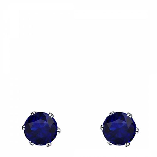 Silver Blue Sapphire Stud Earrings - Liv Oliver - Modalova