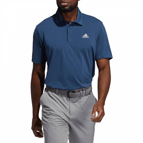 Navy Solid Polo Shirt - Adidas Golf - Modalova