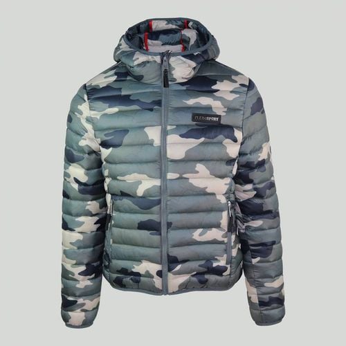 Green Camo Hooded Quilted Coat - Philipp Plein - Modalova