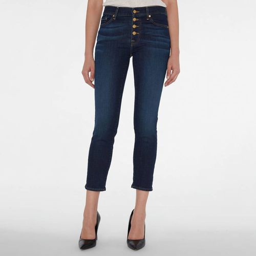 Dark Wash Roxanne Exposed Buttons Jeans - 7 For All Mankind - Modalova