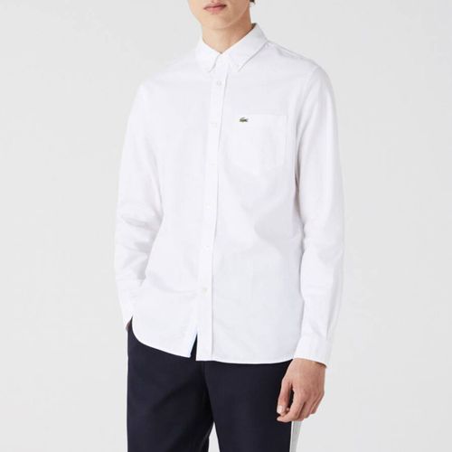 White Long Sleeve Cotton Shirt - Lacoste - Modalova