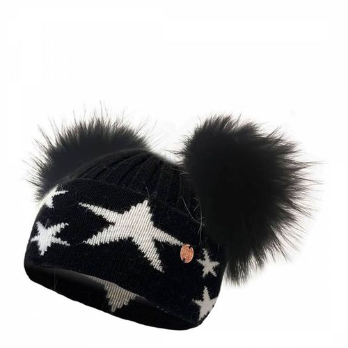 Adult Stars Cashmere Blend Double Pom Pom Beanie Hat - Look Like Cool - Modalova