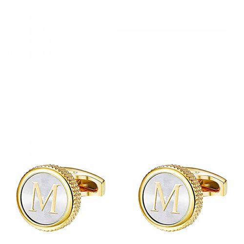 K Mother Of Pearl Initial M Cufflinks - Stephen Oliver - Modalova