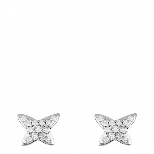 Silver Diamond Cross Stud Earrings - Le Diamantaire - Modalova