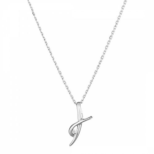 Silver Diamond Swirl Pendant Necklace - Diamantini - Modalova