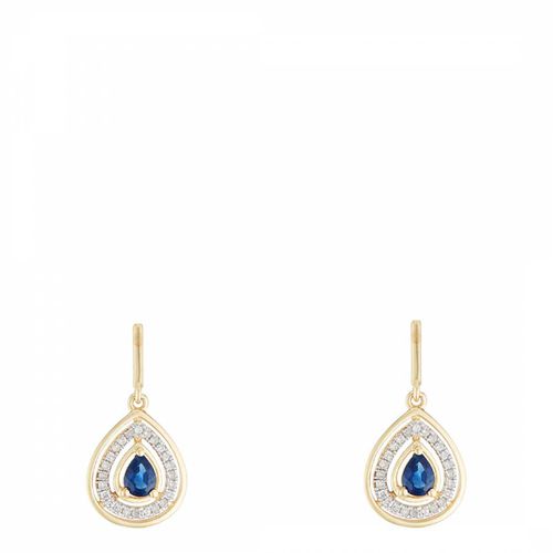 Yellow /Blue Sapphire Drop Earrings - Artisan Joaillier - Modalova