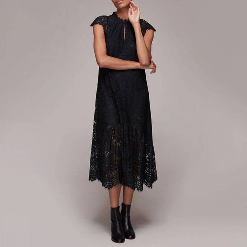 Black Lace Detail Trapeze Dress - WHISTLES - Modalova
