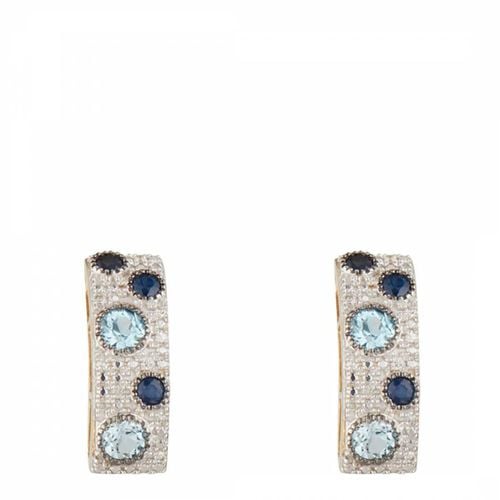 Blue Multi-Stone Hoop Earrings - Diamond And Co - Modalova