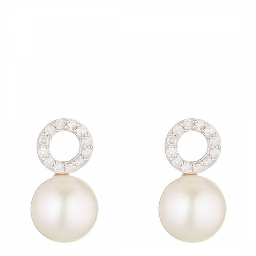 Silver Freshwater Pearl Earrings - Diamond And Co - Modalova