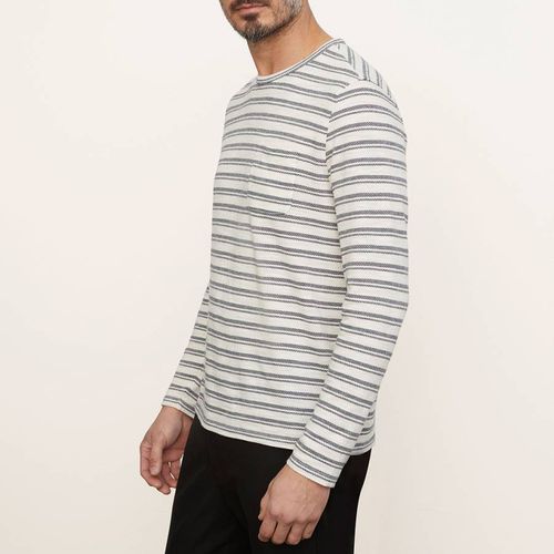 Striped Long Sleeve Cotton Blend T-Shirt - Vince - Modalova