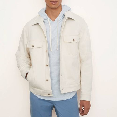 Ecru Collared Cotton Trucker Jacket - Vince - Modalova