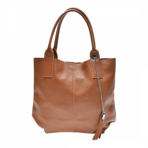 Brown Leather Tote Bag - Carla Ferreri - Modalova