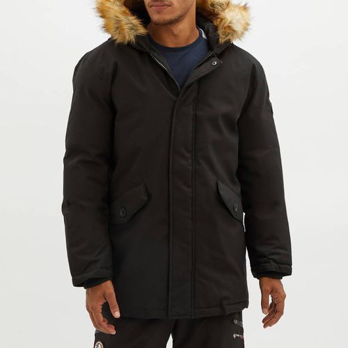 Black Parka Fur Hooded Jacket - Geographical Norway - Modalova