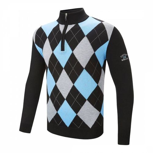 Black Multi Argyle 1/4 Zip Midlayer - Cutter & Buck - Modalova