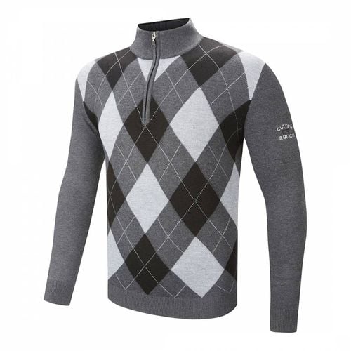 Grey Multi Argyle 1/4 Zip Midlayer - Cutter & Buck - Modalova