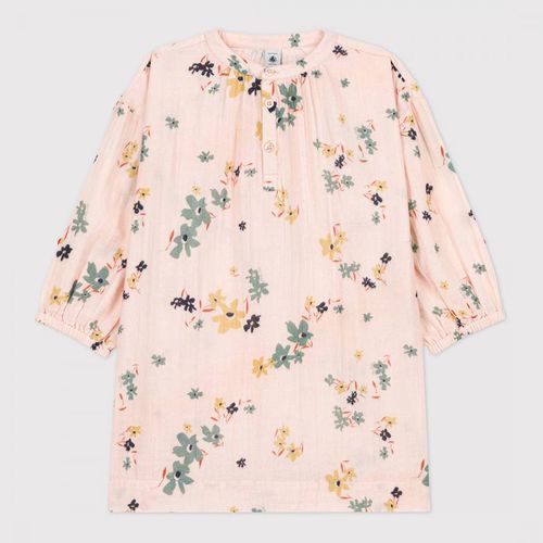 Pink Floral Print Cotton Dress - Petit Bateau - Modalova
