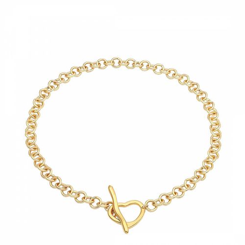 K Gold Toggle Heart Lariat Necklace - Chloe Collection by Liv Oliver - Modalova