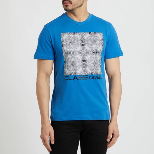 Geometric Square Logo Cotton T-Shirt - Cavalli Class - Modalova