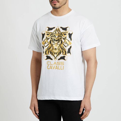 Large Chest Logo Cotton T-Shirt - Cavalli Class - Modalova