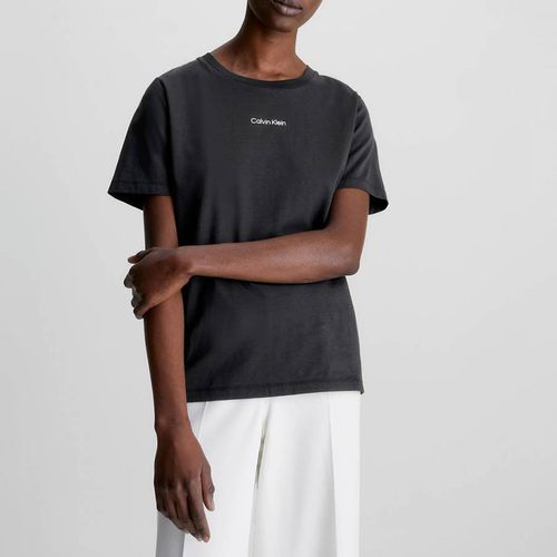 Black Crew Neck Cotton T-Shirt - Calvin Klein - Modalova