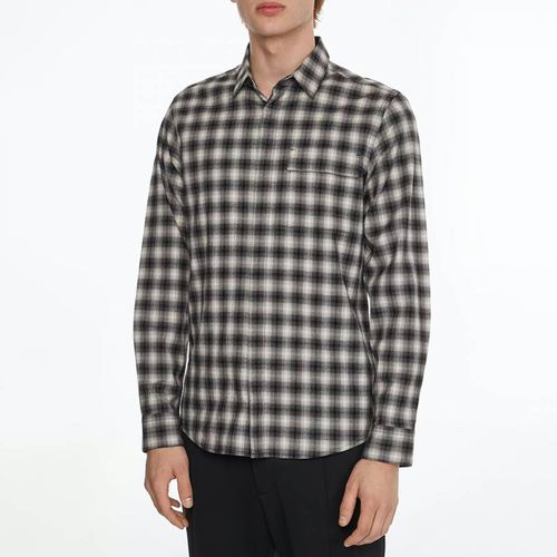 Black Check Cotton Blend Shirt - Calvin Klein - Modalova