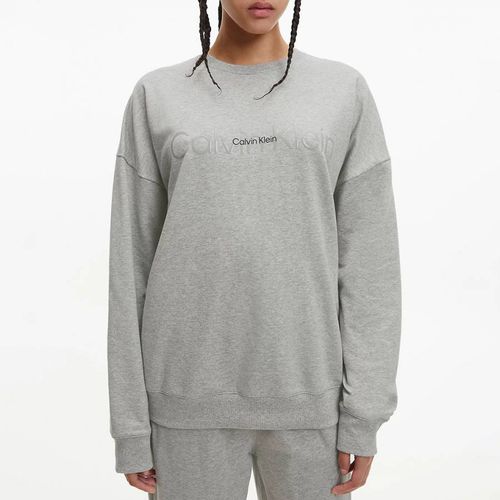 Grey Logo Cotton Blend Sweatshirt - Calvin Klein - Modalova