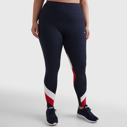 Navy Branded Stripe Detail Sports Leggings - Tommy Hilfiger - Modalova