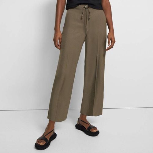 Taupe Wide leg Cropped Trousers - Theory - Modalova