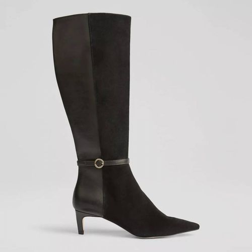 Darla Suede and Leather Round Buckle Knee High Boots - L K Bennett - Modalova