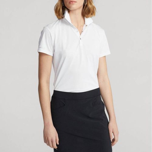 White Pique Stretch Polo Shirt - Polo Ralph Lauren - Modalova