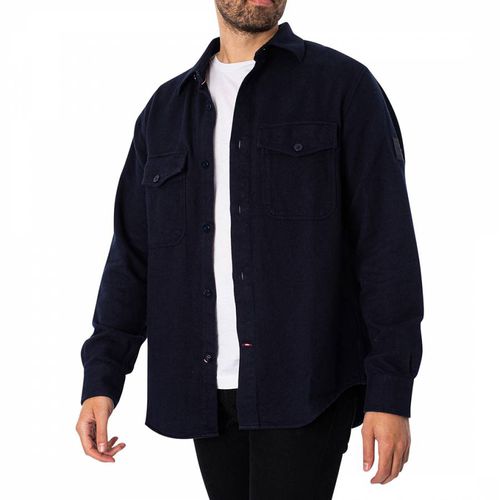 Navy Relaxed Cotton Overshirt - Tommy Hilfiger - Modalova