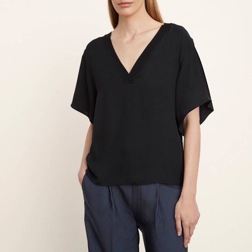 Black V Neck Top - Vince - Modalova