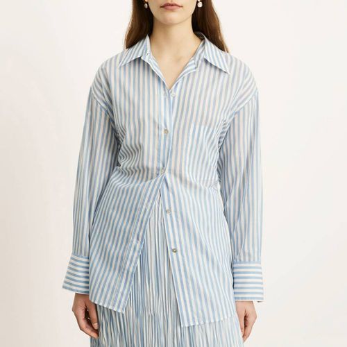 Blue Striped Oversized Cotton Shirt - Vince - Modalova