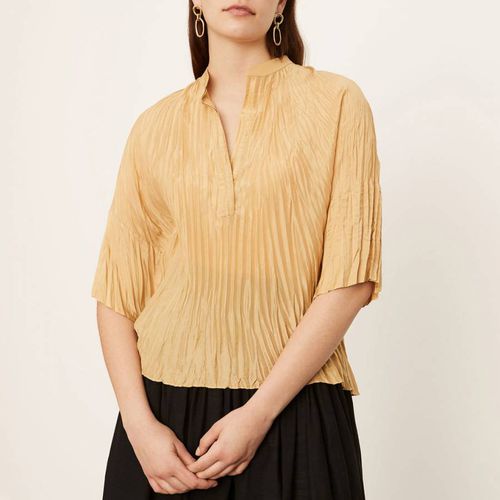 Yellow Silk Pleated Blouse - Vince - Modalova