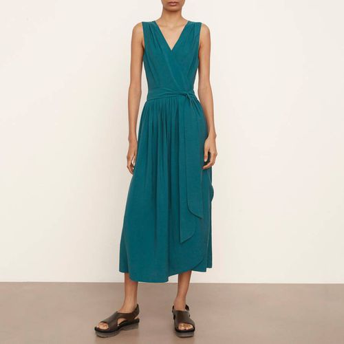 Blue V Neck Wrap Dress - Vince - Modalova