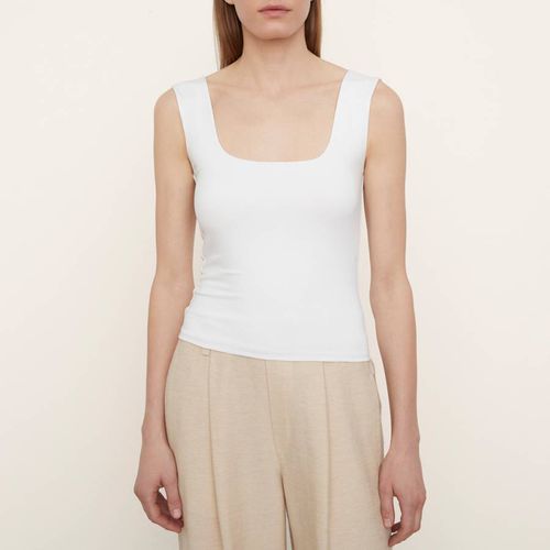 White Square Neck Cotton Tank Top - Vince - Modalova